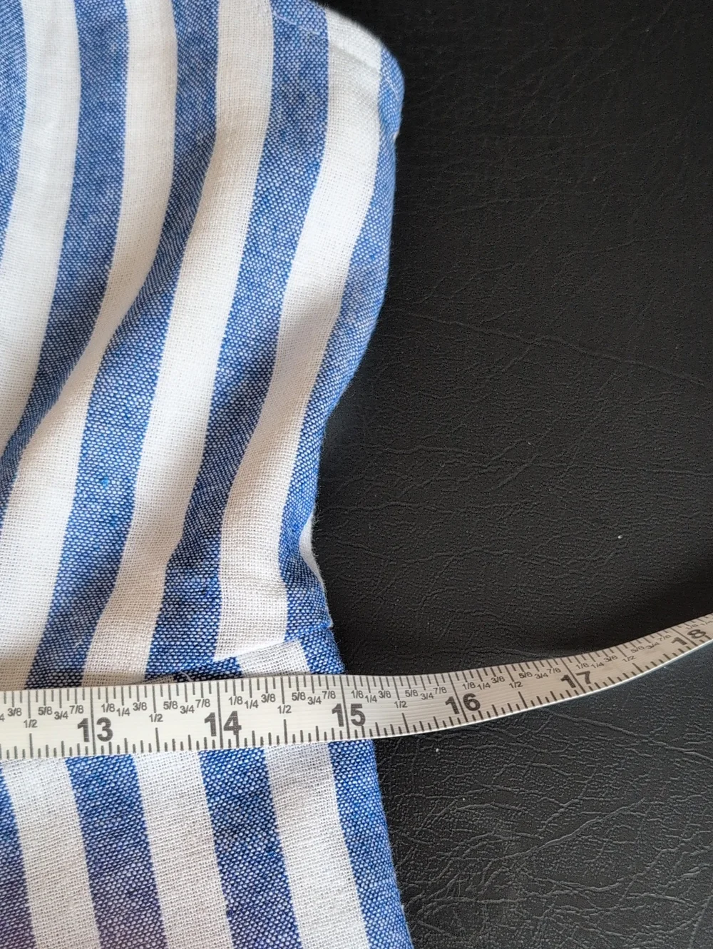 Old Navy, Navy and White Striped Sleeveless Linen Dress With Pockets - Picture 8 of 9